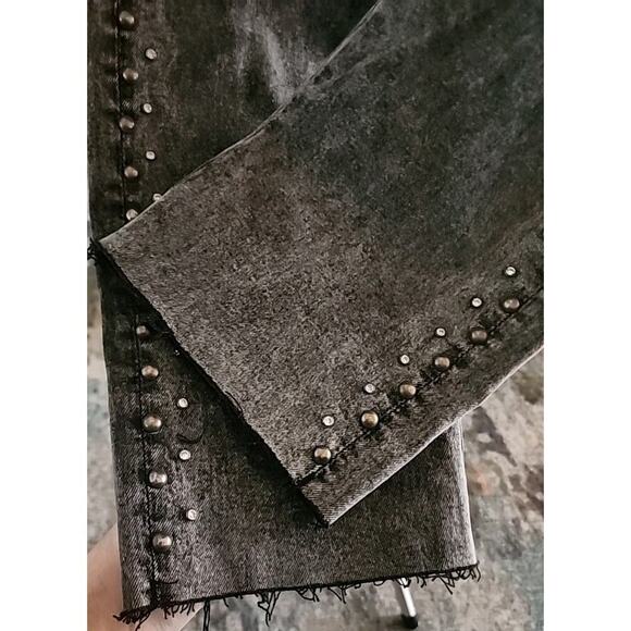 Driftwood Jeans Royce Studded Rhinestone Acid Black 28x27 NWT Excellent A117 New - Picture 5 of 9